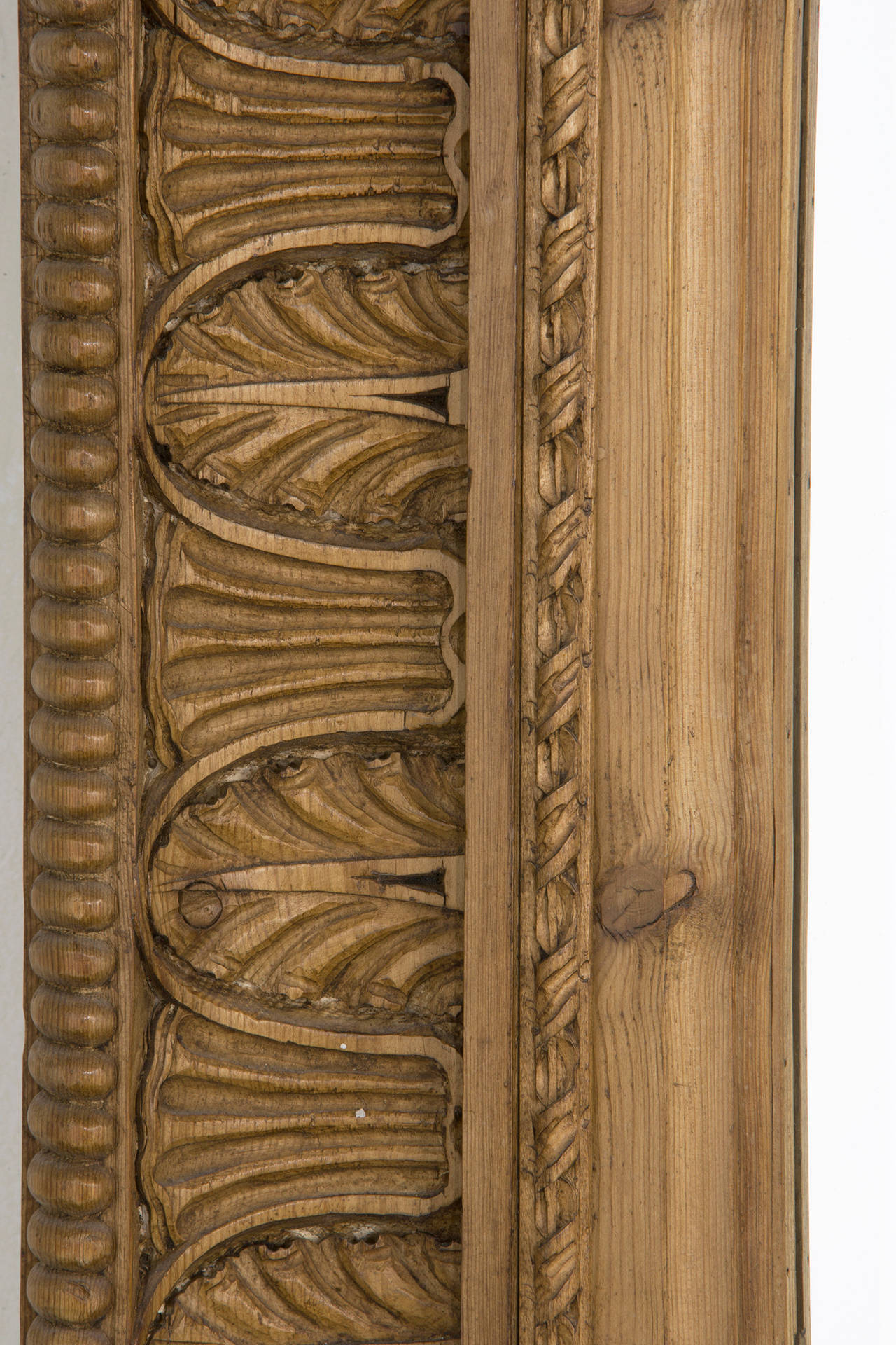 American Irish Carved Pine Mirror with Bevel