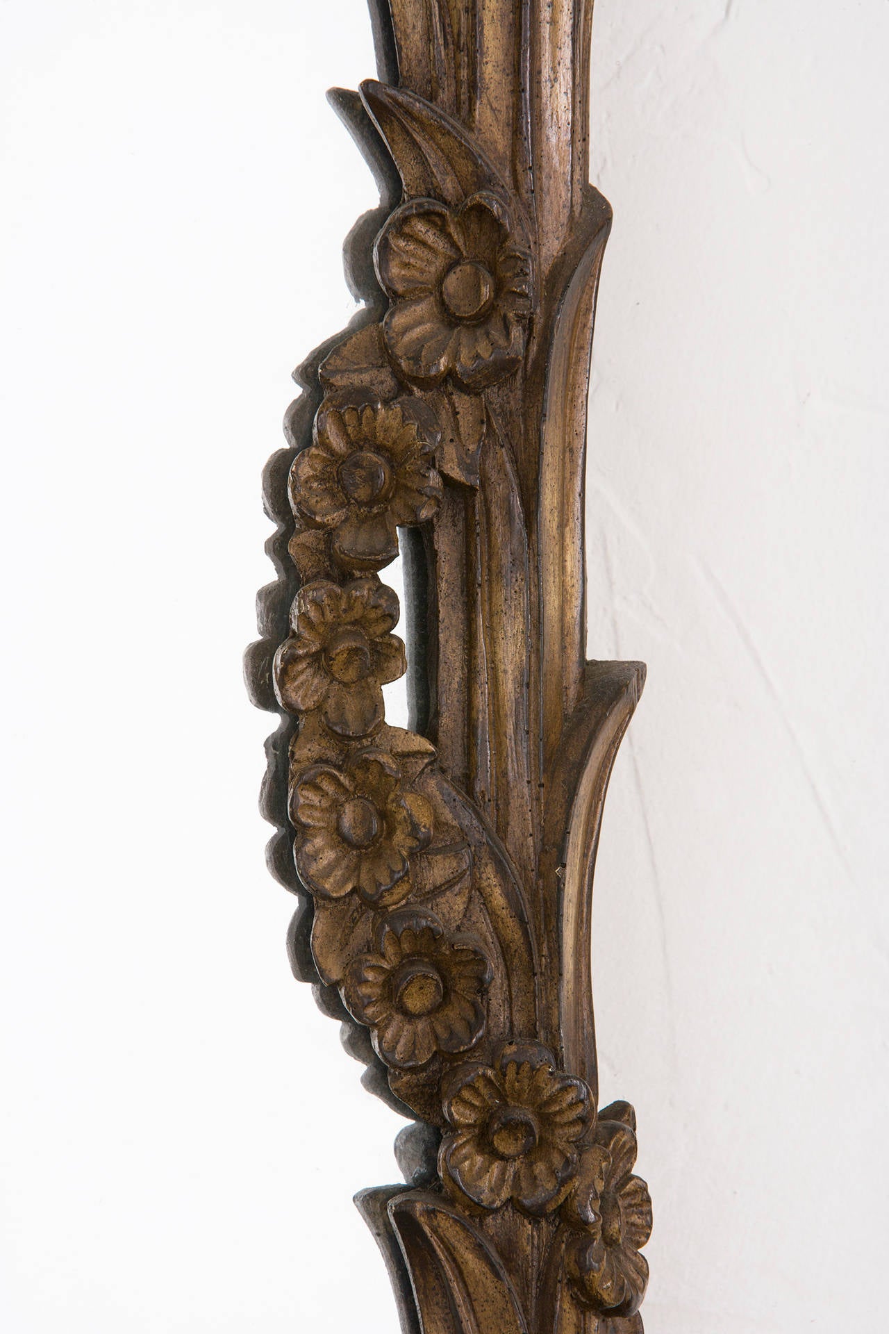 Carved Climbing Leaf Walnut Frame with Clear Mirror