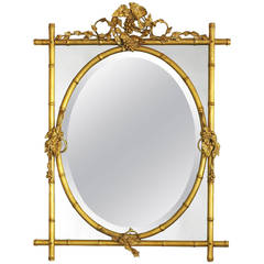 Gilt Bamboo with Oval Center Mirror 5