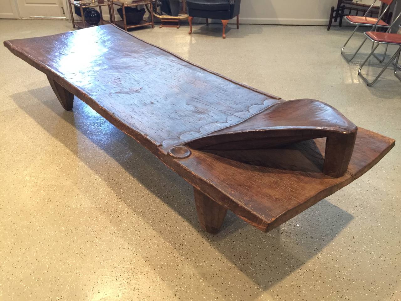 What's that famous quote about the details? You know the one. Well, this one has all the details. Delicate carving, a rich and remarkable patina, wear in all the right places. And the scale. Oh, the scale. Measuring just under a whopping ten feet