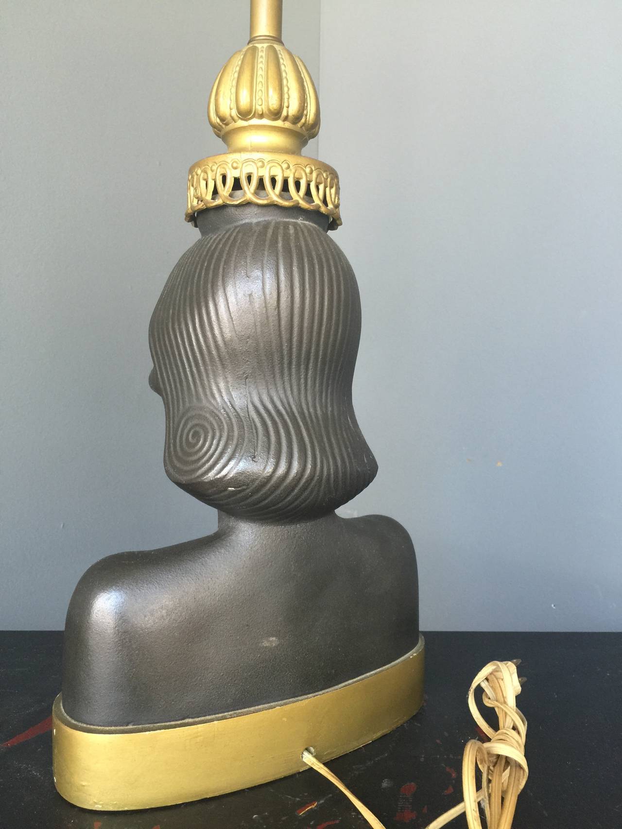 Fit for a Queen, South Seas Style Figural Vintage Female Bust Lamp at