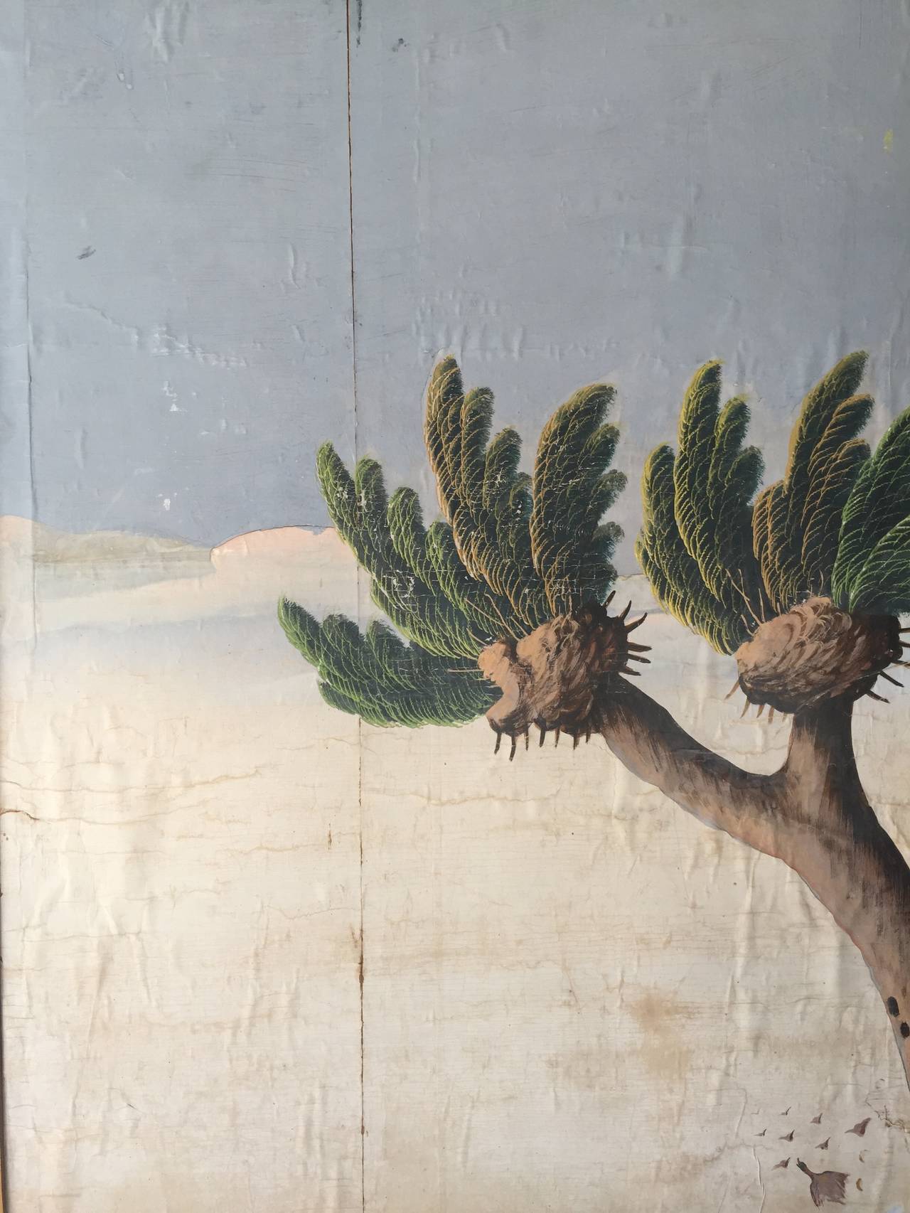 19th Century Pair of 1830s Hand-Painted Italian or French Scenic Wallpaper Panels