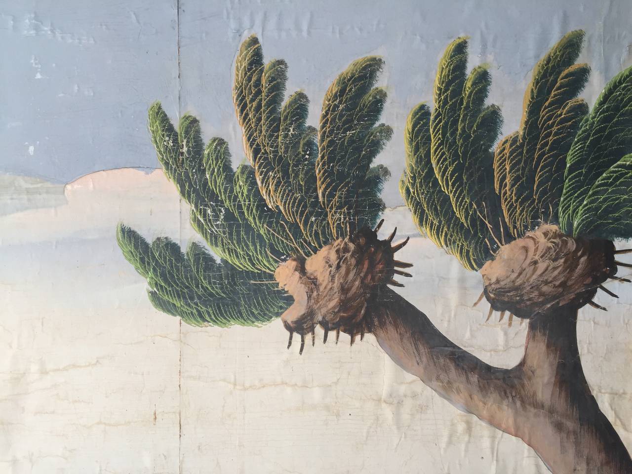 Pair of 1830s Hand-Painted Italian or French Scenic Wallpaper Panels 2