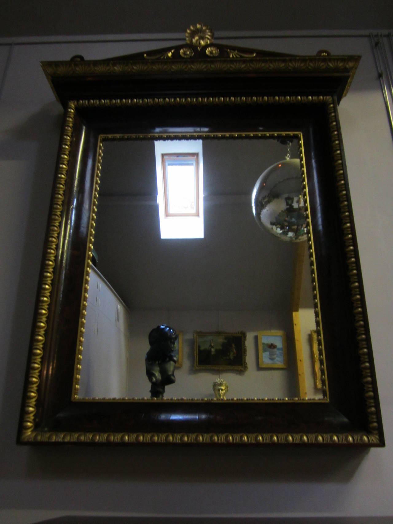 Mid 19th Century Mahogany and Giltwood Mirror