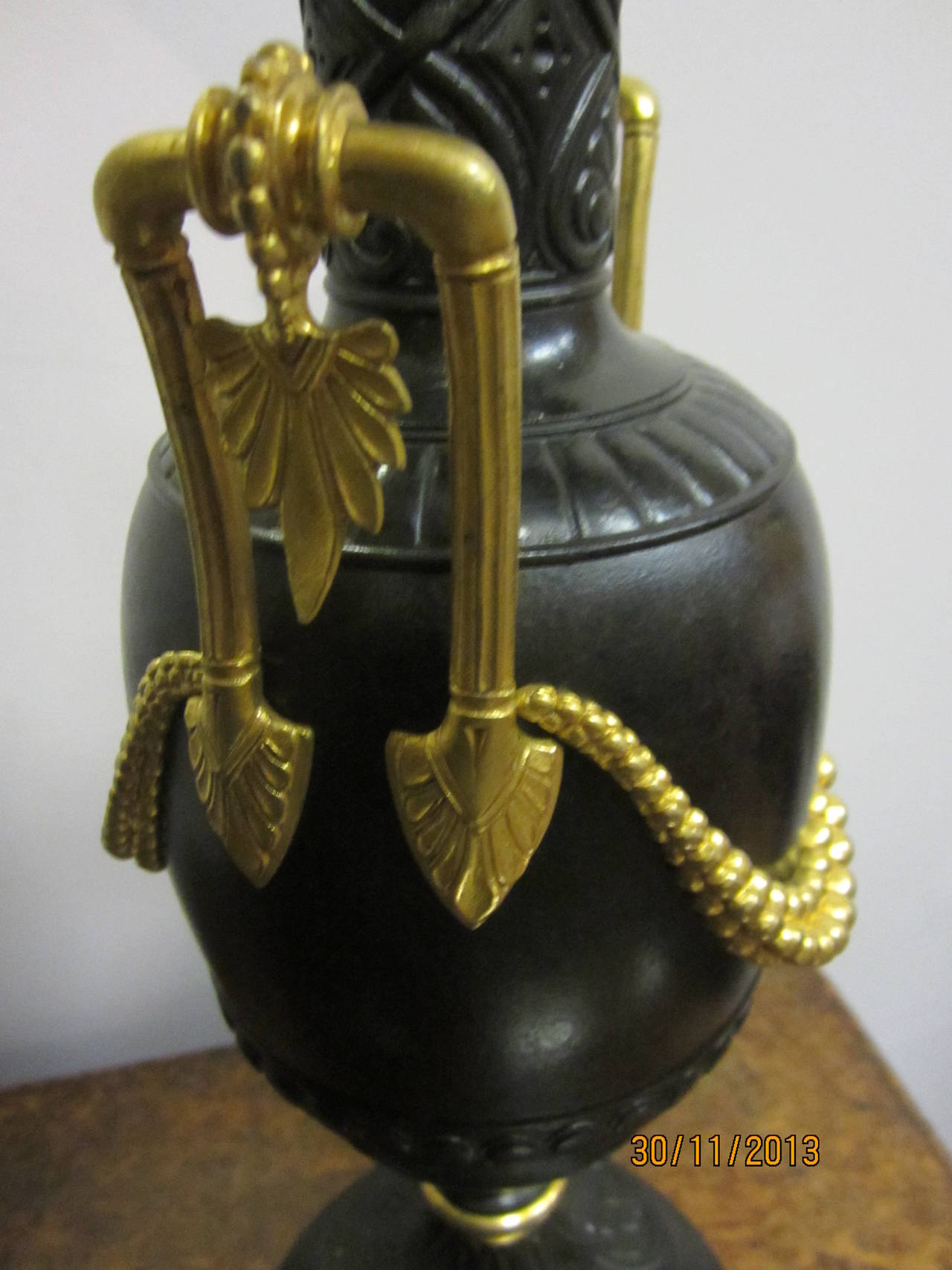Pair of 19th Century Bronze and Ormolu Table Lamps