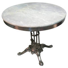 Late 19th Century French Cast Iron Table with Marble Top