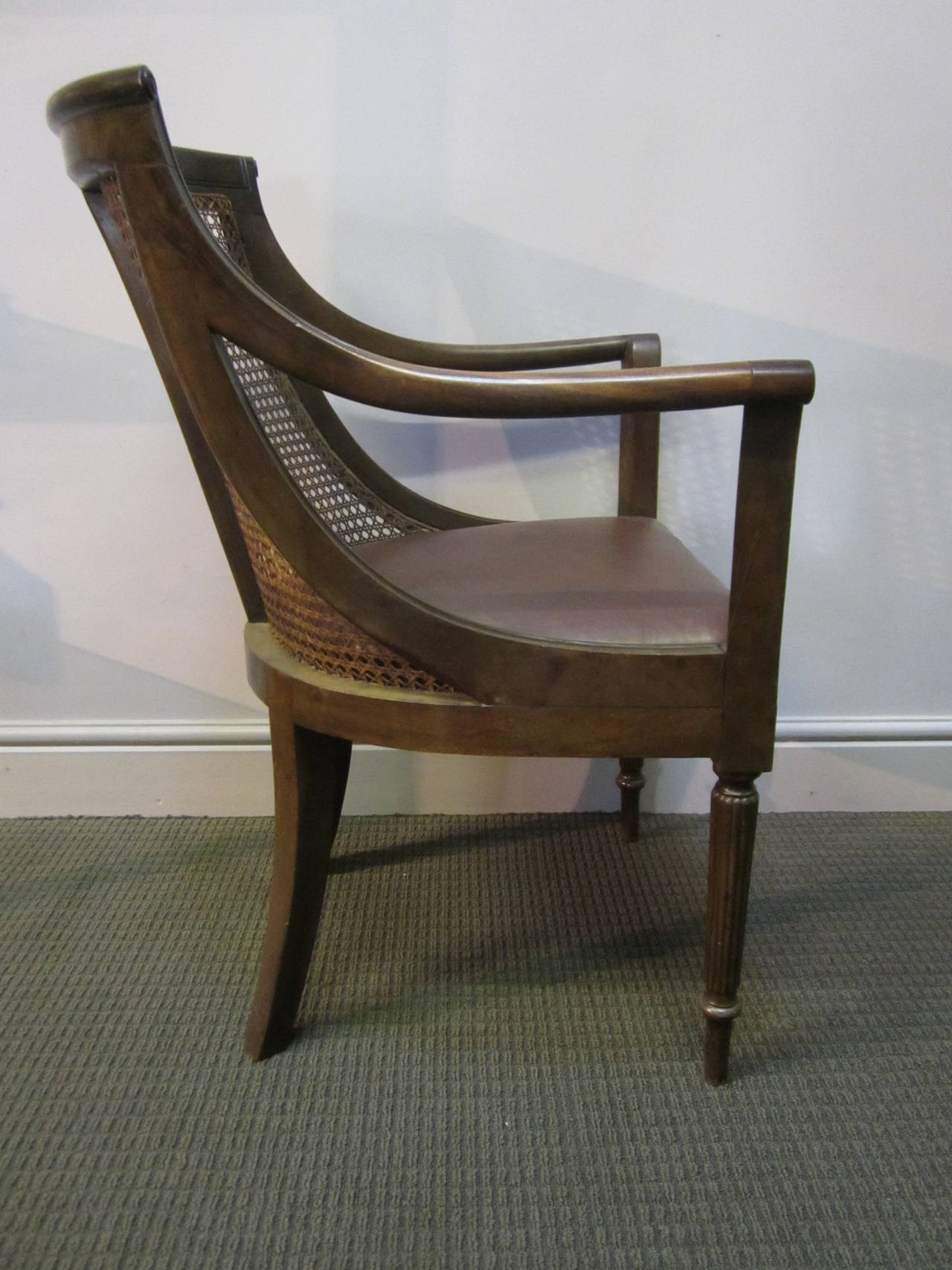 Early Victorian Cane Back Library Chair For Sale 1