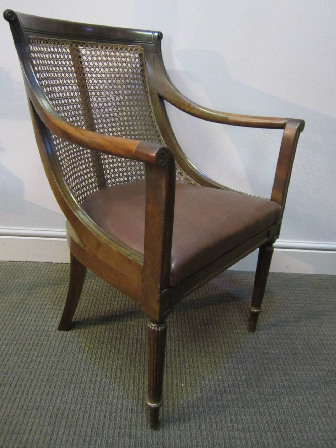 Early Victorian Cane Back Library Chair For Sale 2