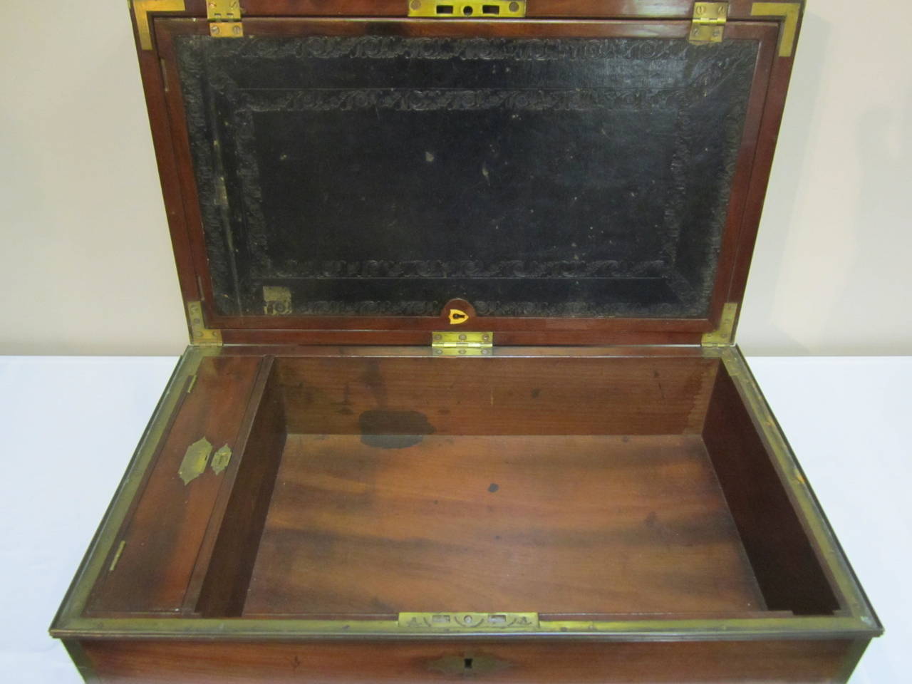 19th Century Captains Campaign Writing Chest In Excellent Condition For Sale In Cambridgeshire, GB