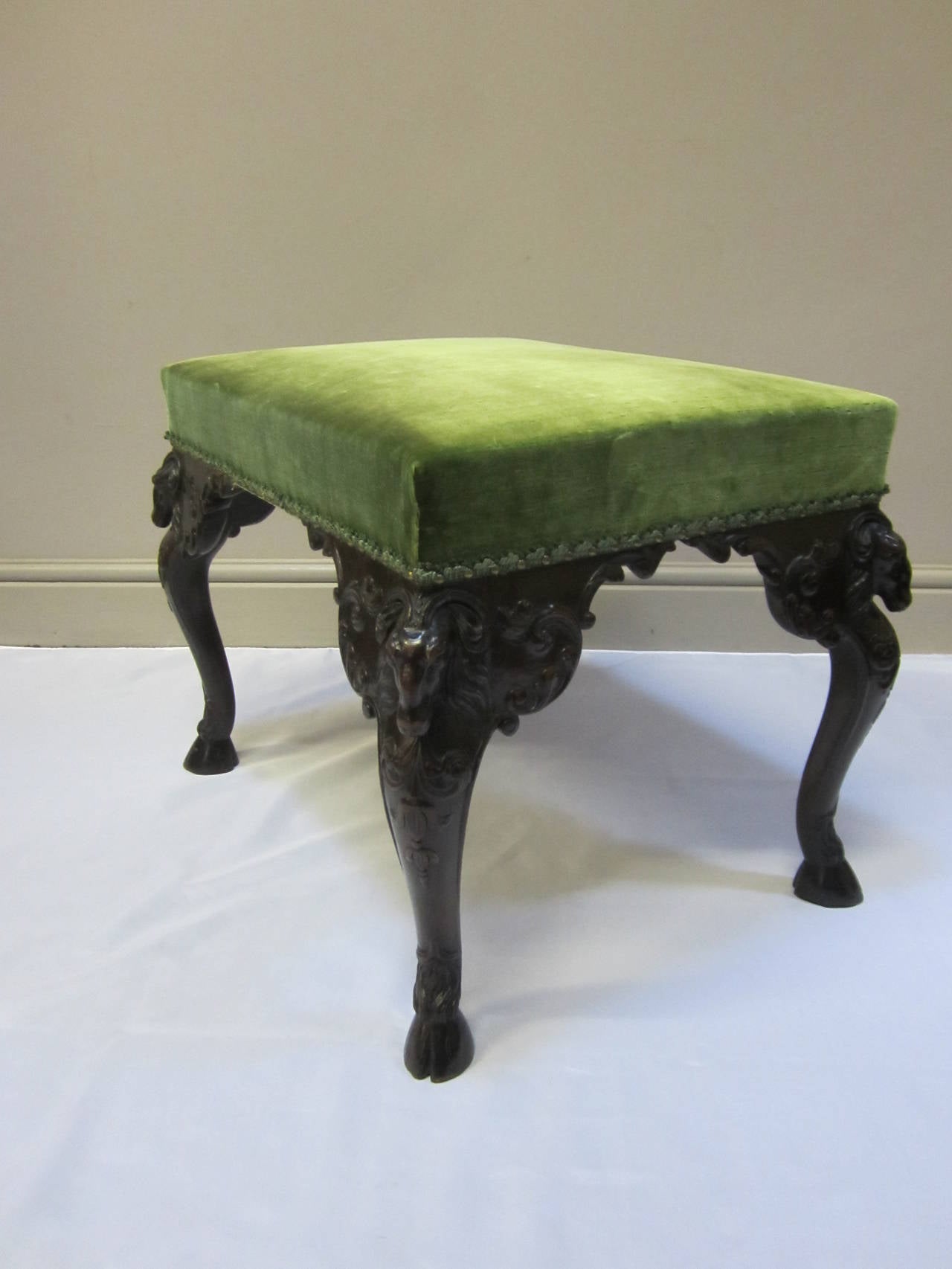19th Century Mahogany Frame Stool