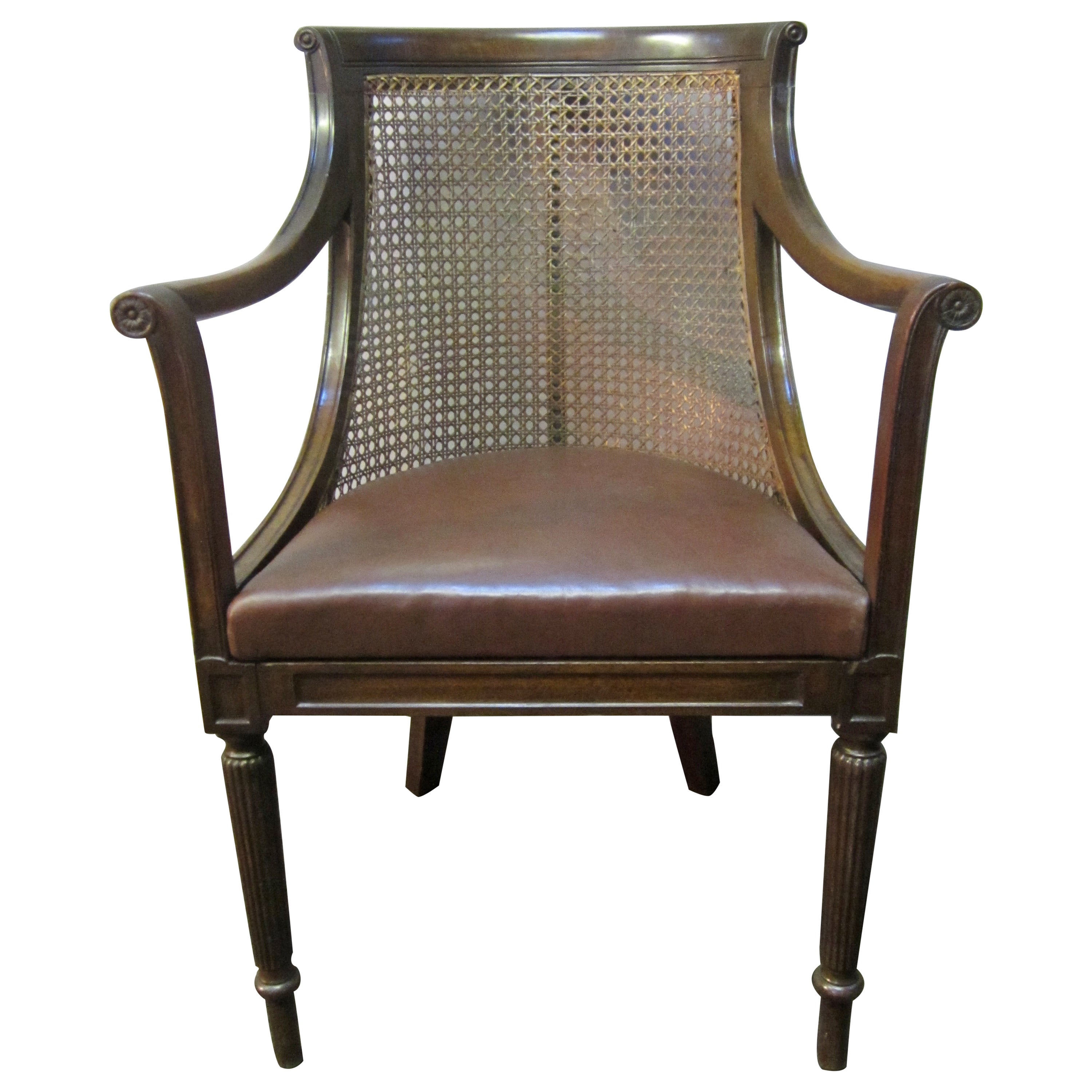 Early Victorian Cane Back Library Chair For Sale