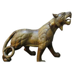 Life-Size Far East Teak Lion