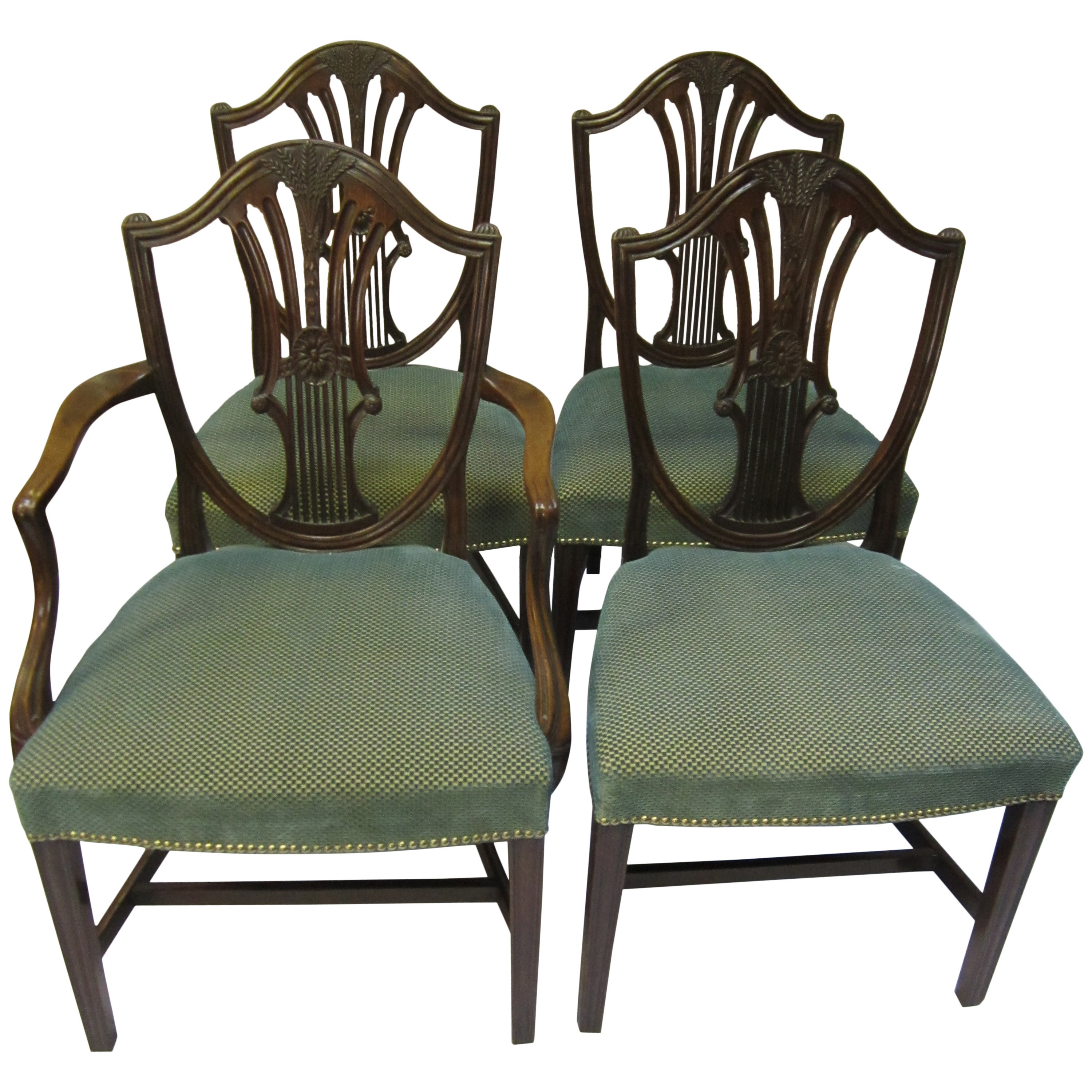 Set of Four 18th Century Hepplewhite Mahogany Dining Chairs For Sale