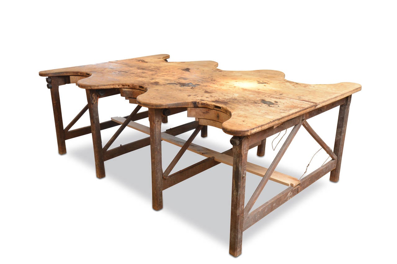 Wood 1920s Vintage Goldsmith Work Table For Sale