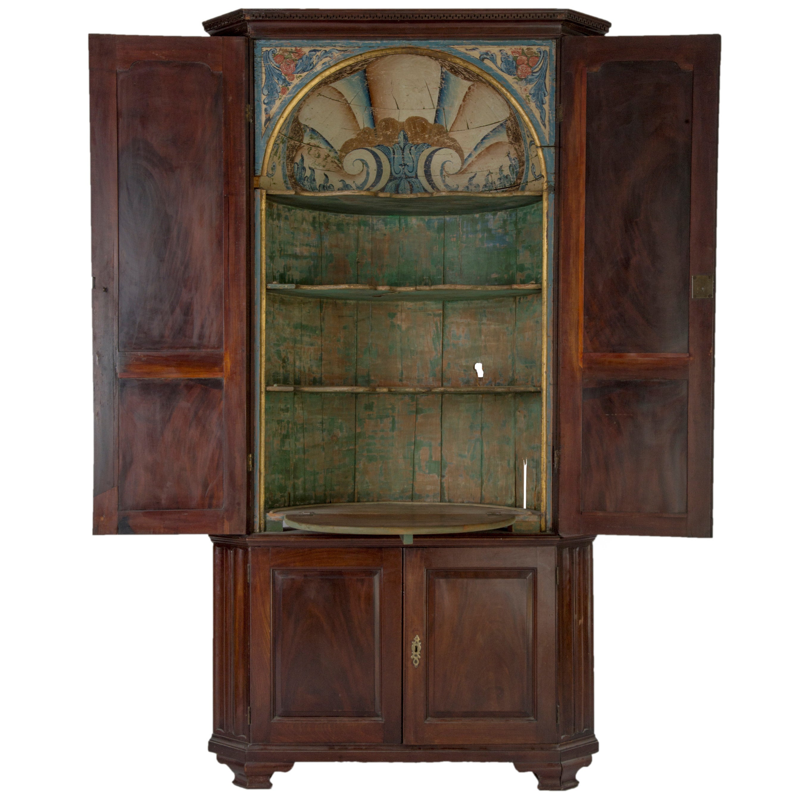 Adorable 19th Century Mahogany and Pine Corner Cabinet For Sale