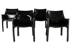 Set of eight CAB Chairs by Mario Bellini for Cassina
