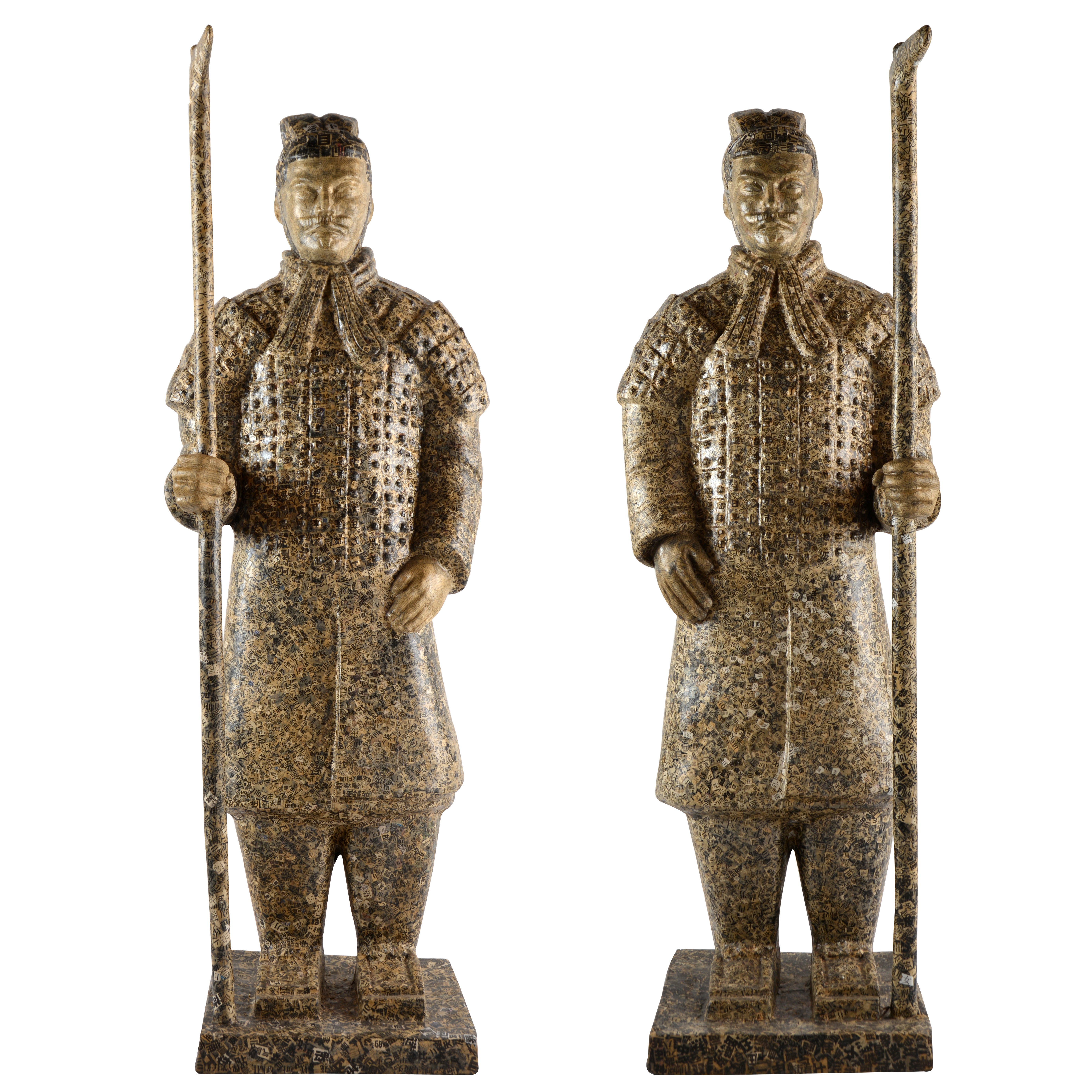 Pair of Xian Warriors by Wu Jun For Sale