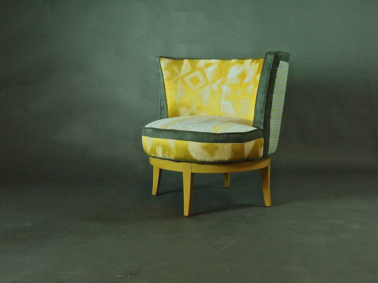 yellow barrel chair