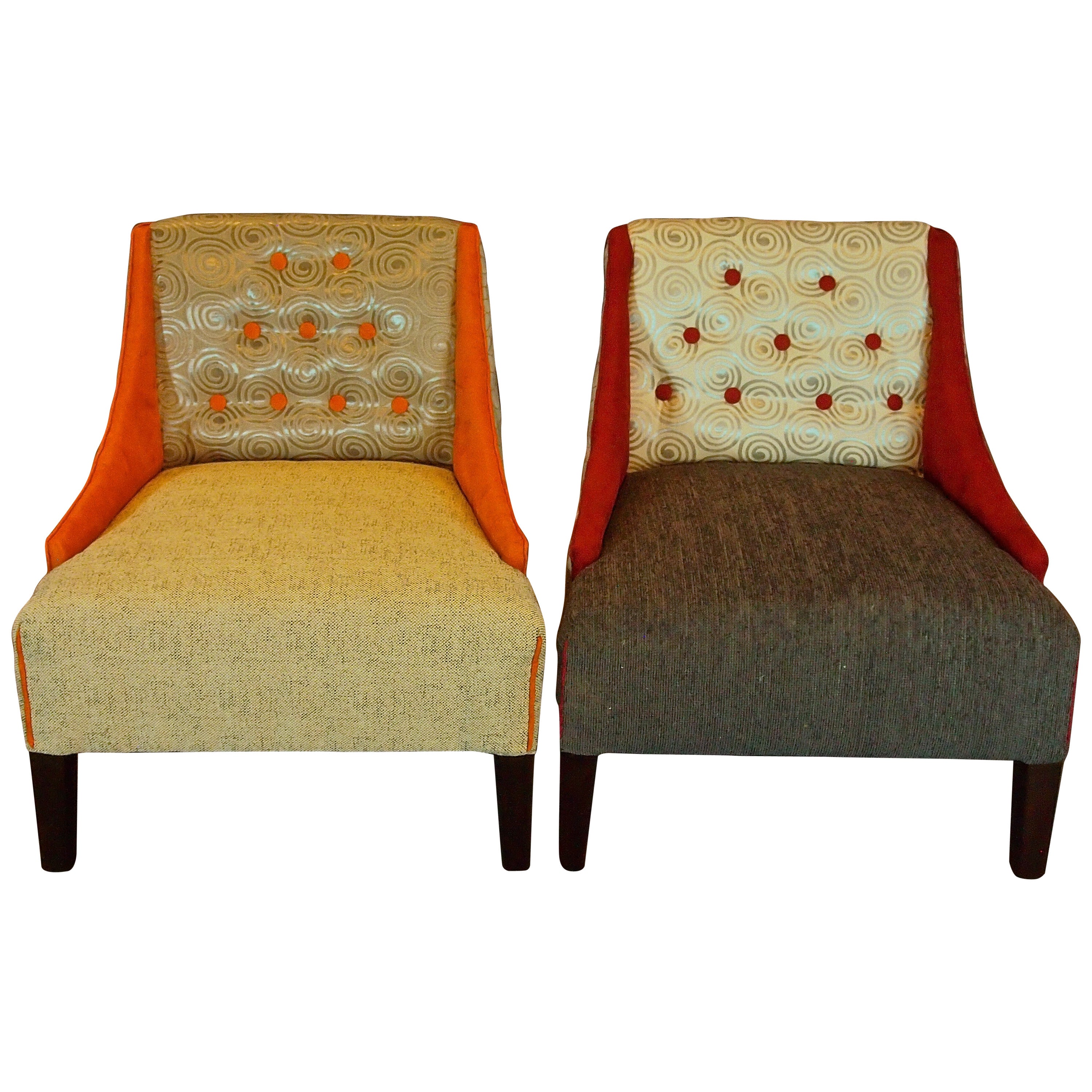 Pair of Mid-Century Hollywood Regency Lounge Chairs--in stock For Sale