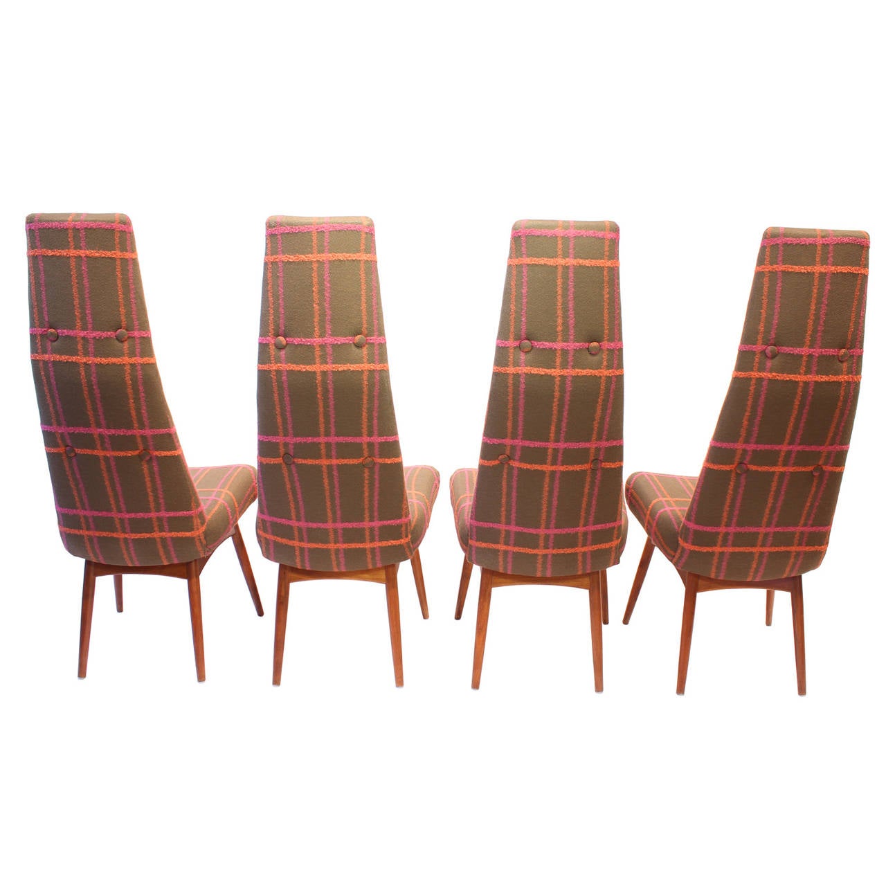 Mid-Century Modern Adrian Pearsall 1960s High Back Dining Chairs For Sale