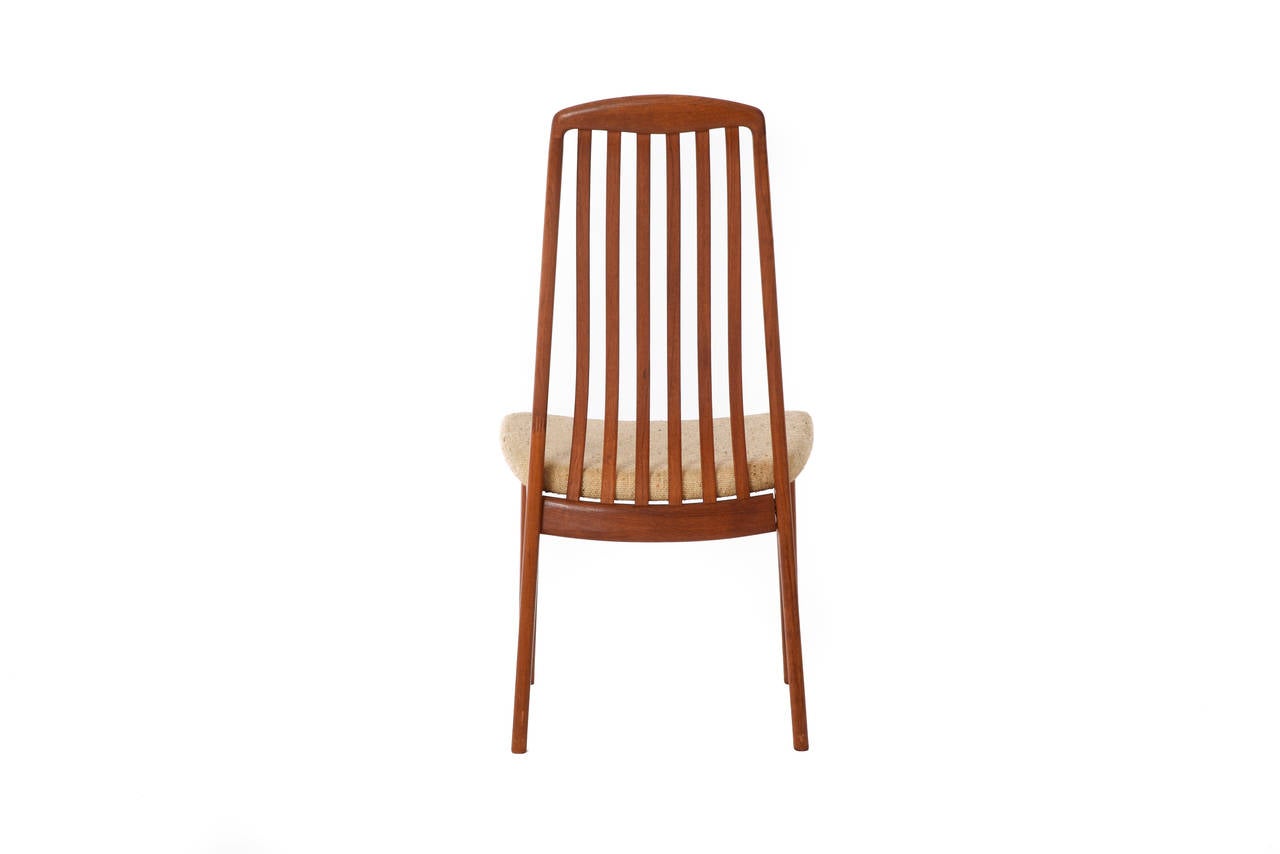 Teak Danish Modern Slat-Back Dining Chairs, Set of Six