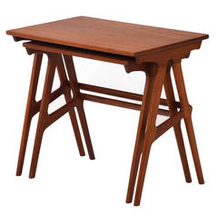 Danish Modern Teak Nesting Tables, Set of Two
