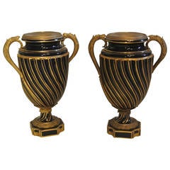 Pair of Vases Sèvres, Mounts Anses and Gilt Bronze