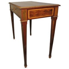 Writing Table, 19th Century with Marquetry and Ormolu on All Sides