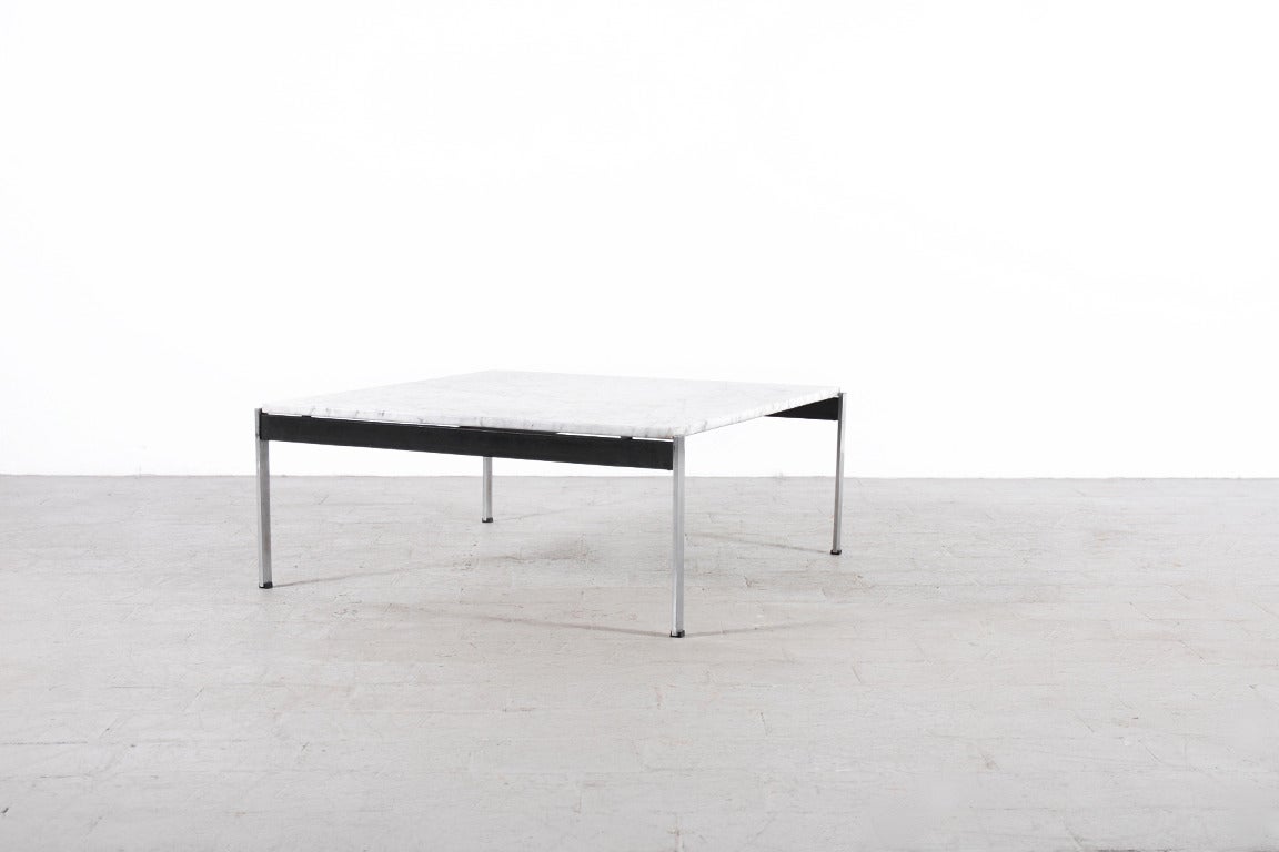 Mid-Century Modern Kho Liang Le Marble and Chrome Steel Coffee Table for Artifort