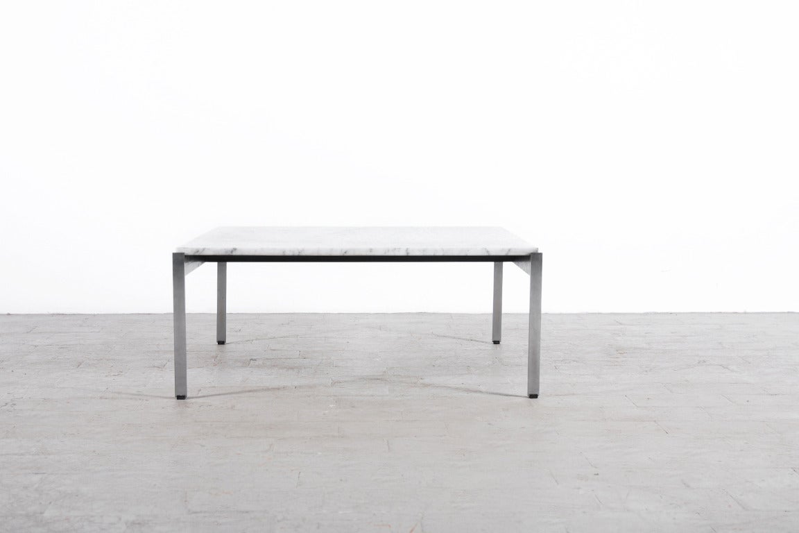 Dutch Kho Liang Le Marble and Chrome Steel Coffee Table for Artifort
