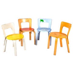 Children's Chairs N65 Set of Four by Alvar Aalto from Artek 2nd Cycle