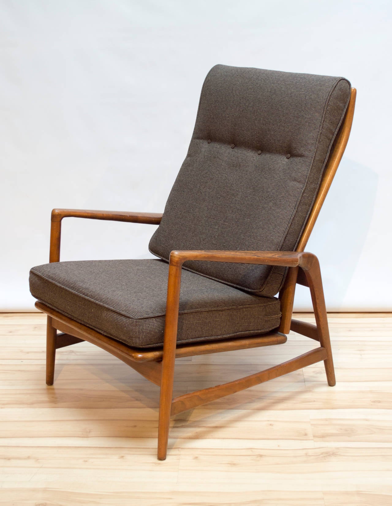 Danish Ib Kofod-Larsen Reclining Lounge Chair with Ottoman