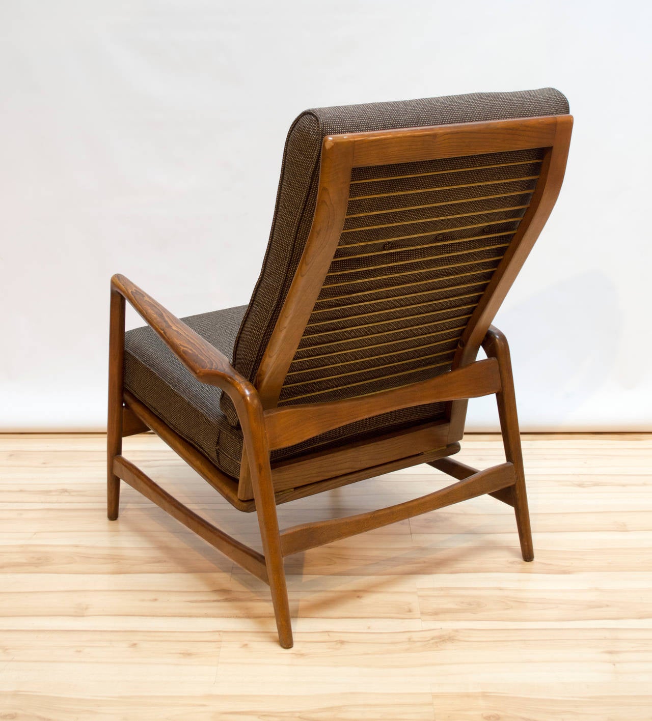 Oak Ib Kofod-Larsen Reclining Lounge Chair with Ottoman