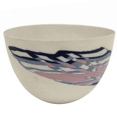 Porcelain Clay Bowl with Surface Decoration by Arne Aase