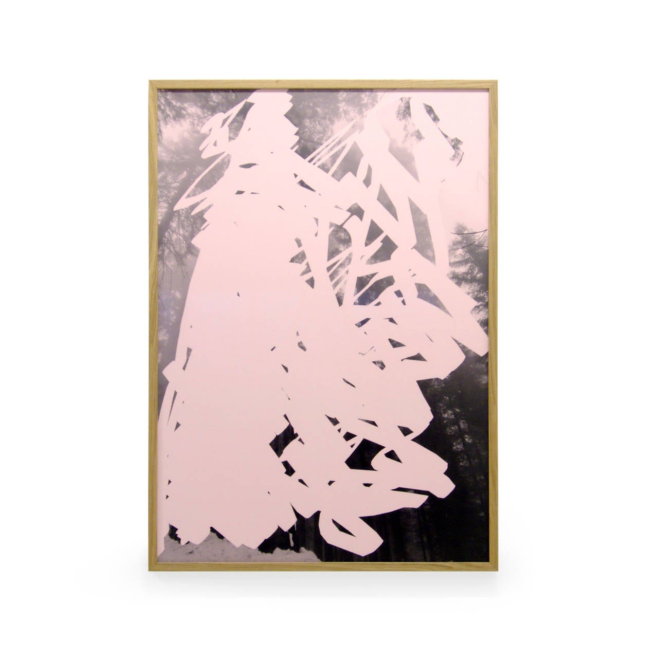 Unique and large print titled CAN NOT BE PICTURED – OH NO OH NO! (The Sequoias)

Digital collage from digital photography [2011].

Diptych, toner print on 90 g pink paper, mounted on KAPAfix.

Glass and oak coated frames. 

Each approx. 90 x