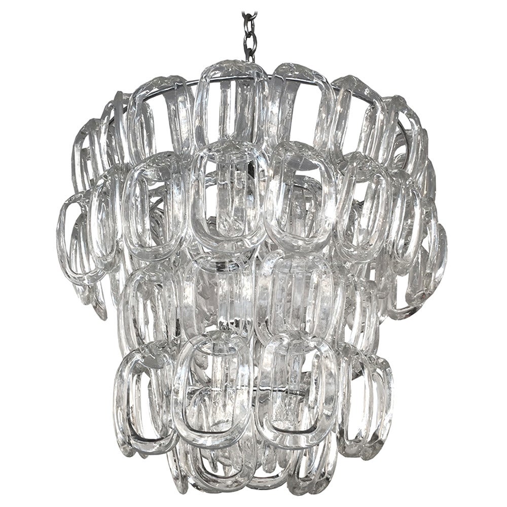 Angelo Mangiarotti Glass Link Chandelier at 1stDibs glass chain link