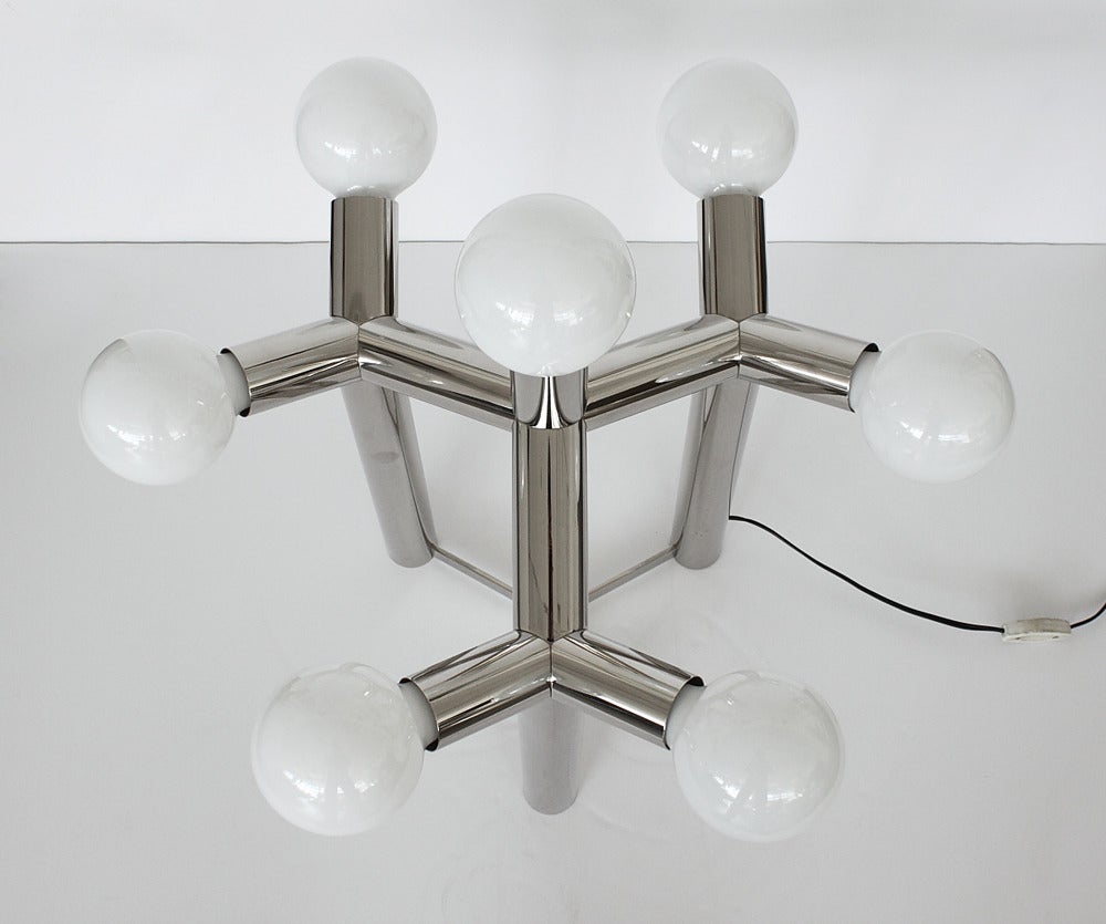 Plated Robert Haussmann Nickel Molecule Table Lamp