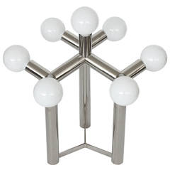 Vintage Robert Haussmann Nickel Molecule Table Lamp