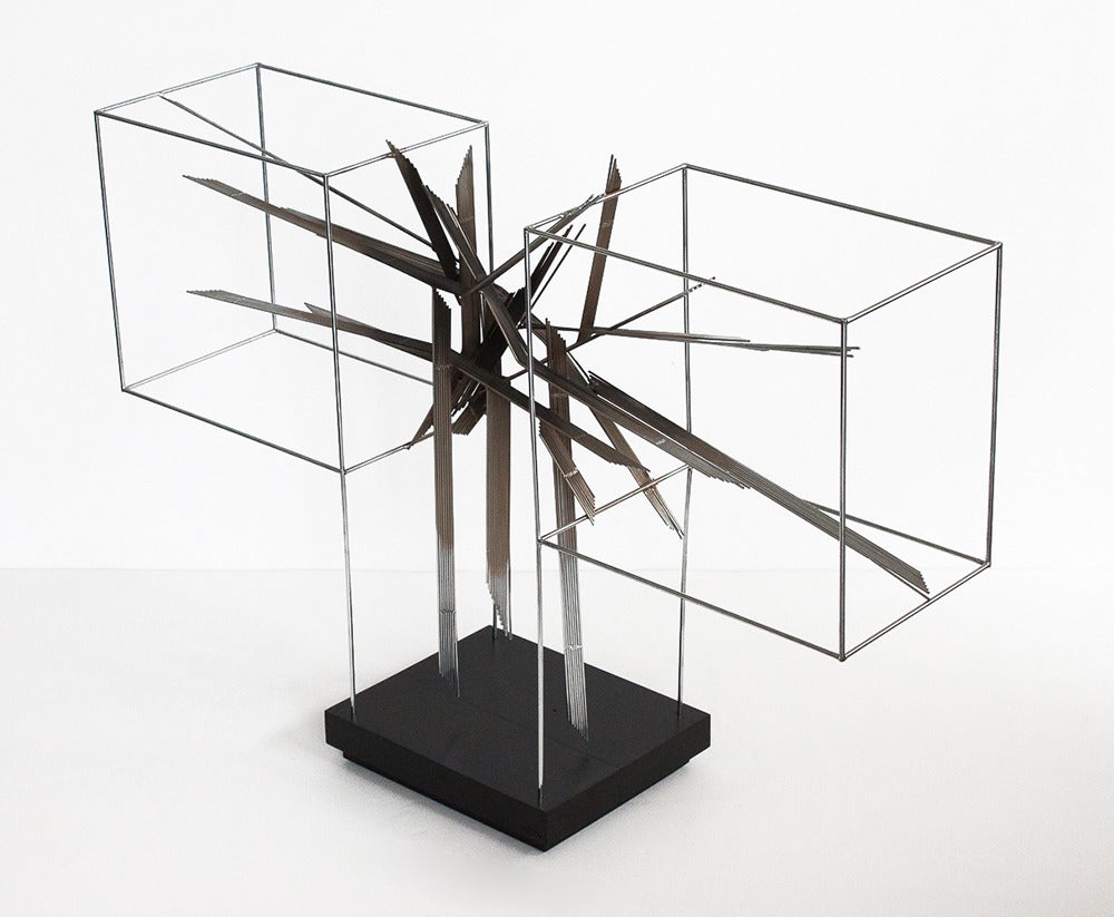 Curtis Jere Chrome Brutalist Burst Abstract Scultpure In Excellent Condition In Chicago, IL