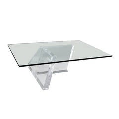 Lucite Parallelograms Coffee Table by Jeffrey Bigelow