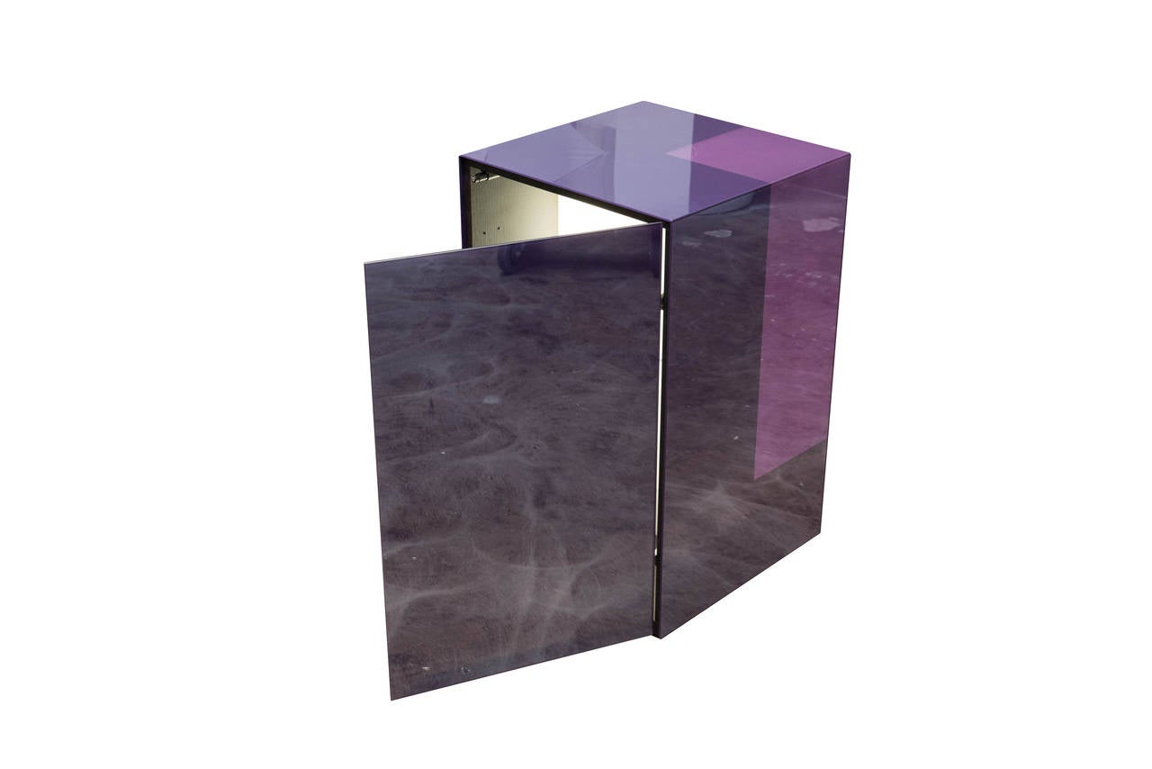 Italian Glas Italia Boxy Side Table For Sale