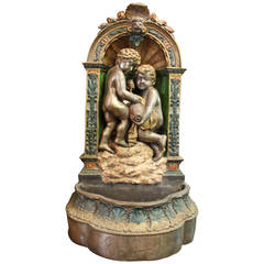 Antique French Silver Plated and Patinated Bronze Fountain, circa 1880