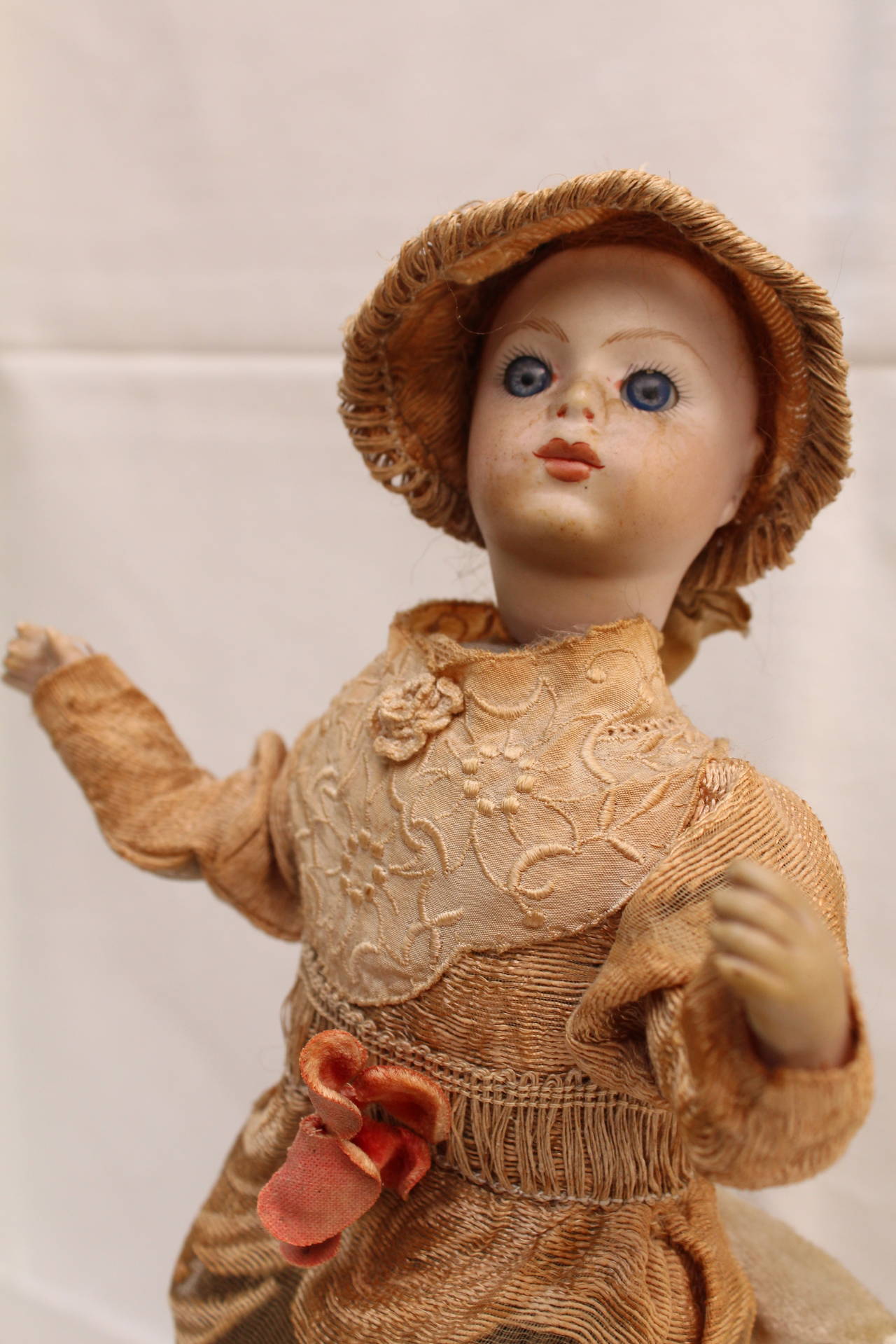 Fabric Mechanical Doll with Music Box by Bru, Late 19th Century