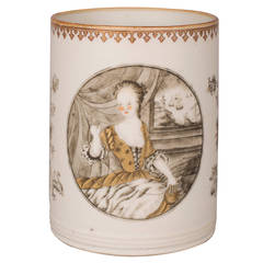 A Chinese export porcelain tankard with ‘The Seamstress’,18th century