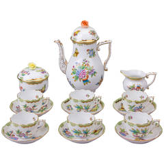 Herend Queen Victoria Coffee Set for Six Persons