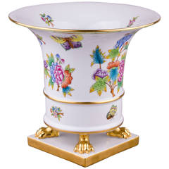 Used Herend Queen Victoria Large Claw Footed Cachepot, circa 1970