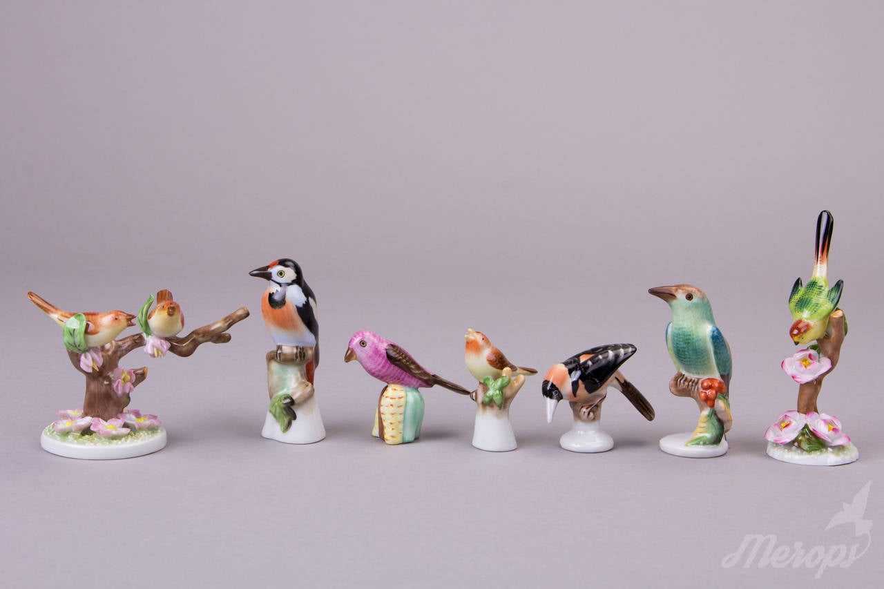 Hand-Painted Grandiose Herend Bird Collection of 22 Figurines