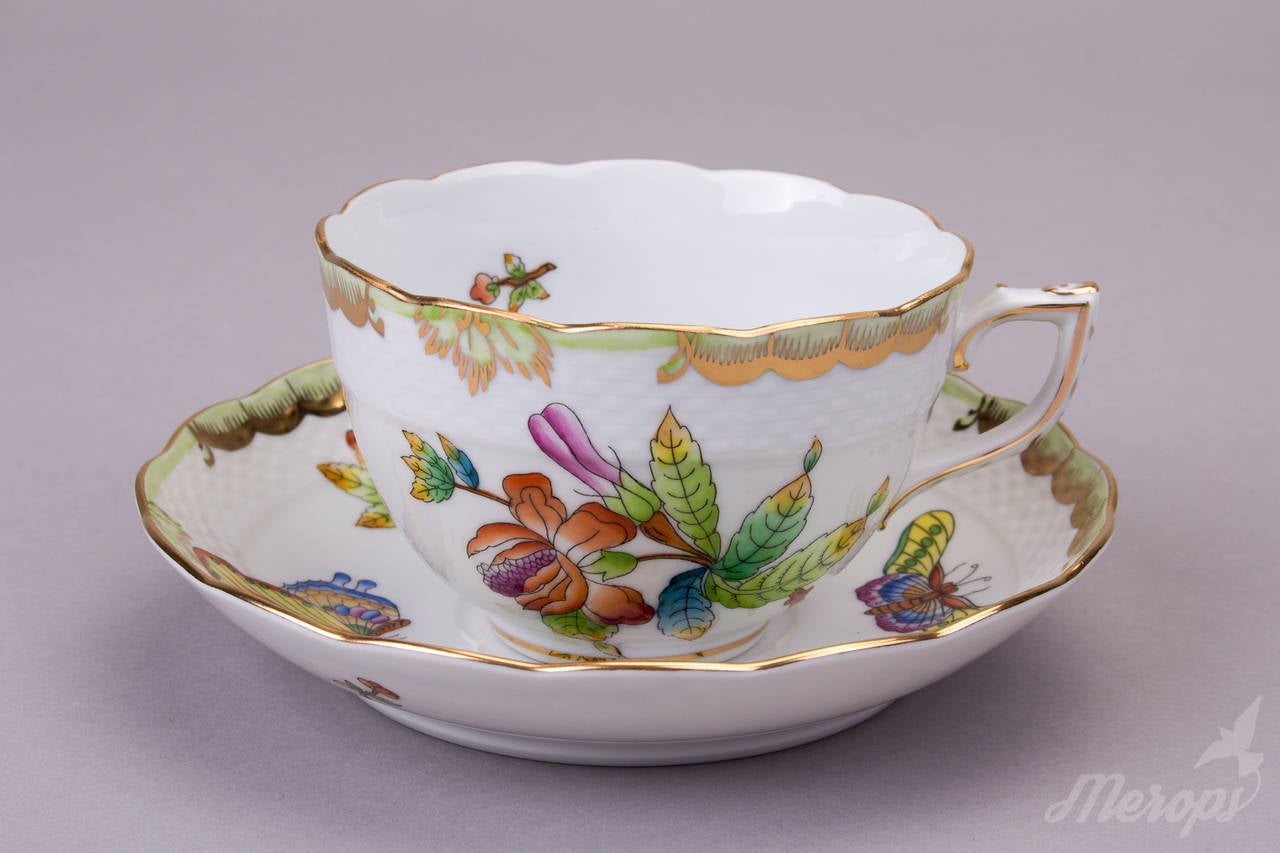 Patchwork Collection of Six Herend Teacups in Various Patterns, circa 1950