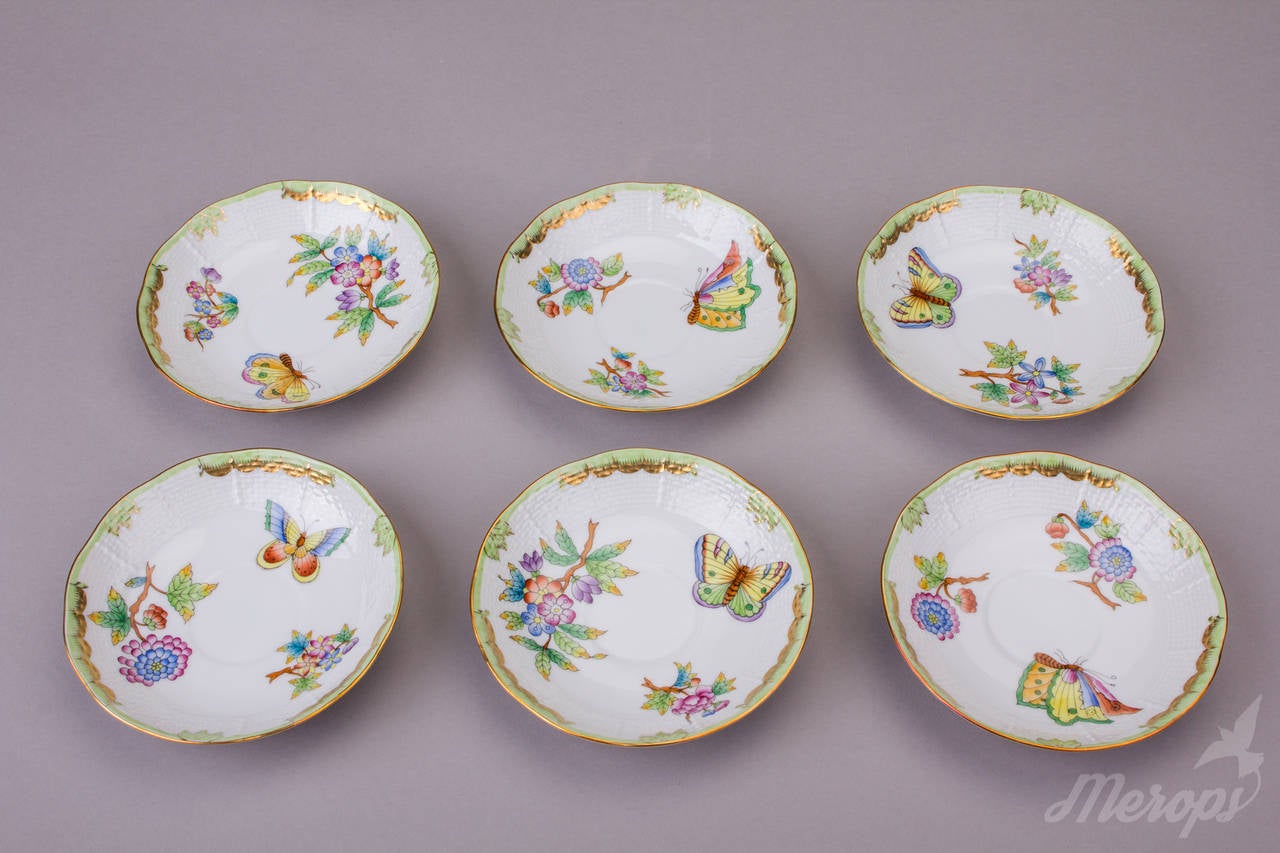 Herend Queen Victoria Coffee Set for Six Persons In Excellent Condition In Budapest, HU