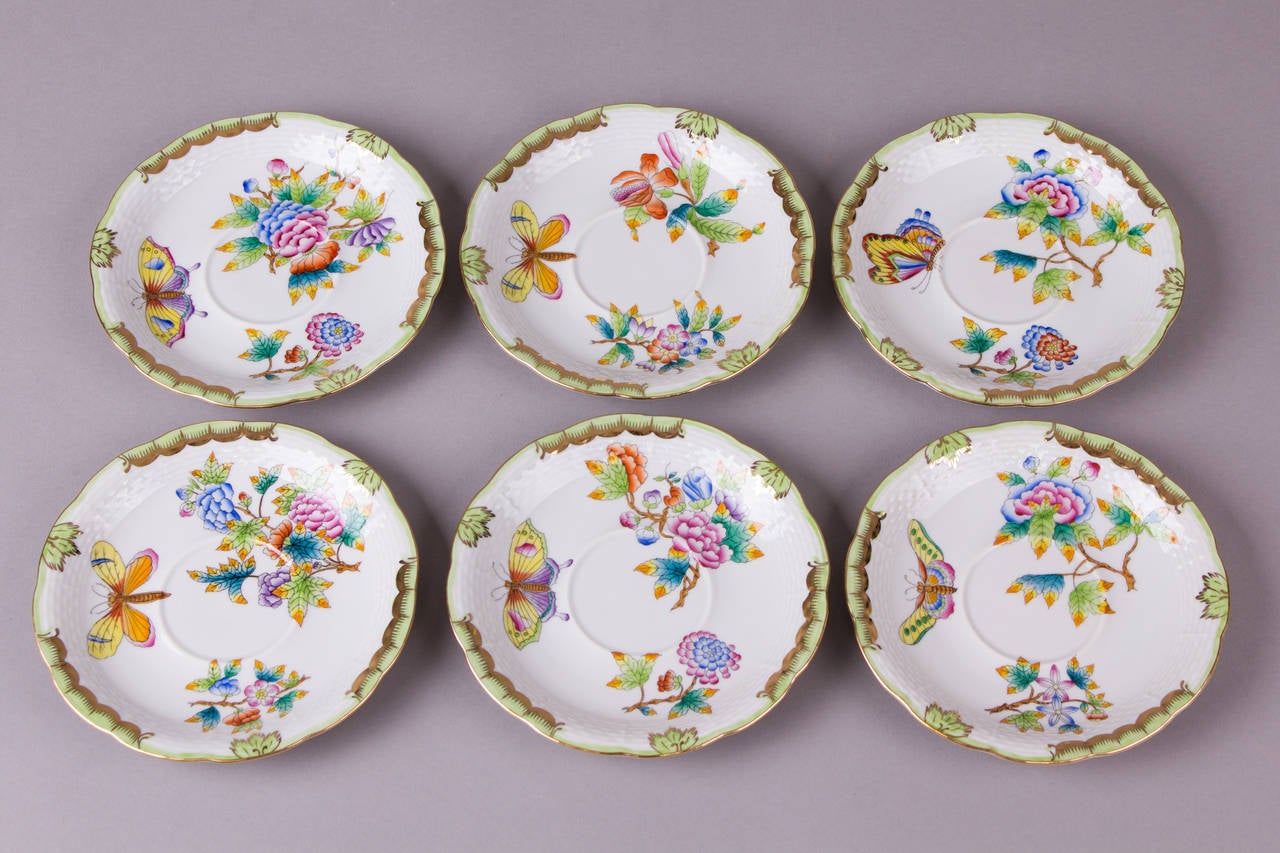 Hungarian Herend Queen Victoria Tea Service for Six Persons, 1954
